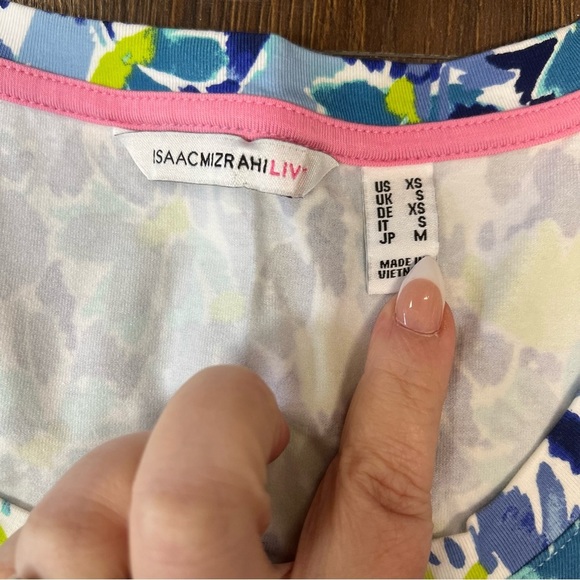 Isaac Mizrahi Blue Multicolor Dress with Pockets SZ XS - Picture 4 of 6